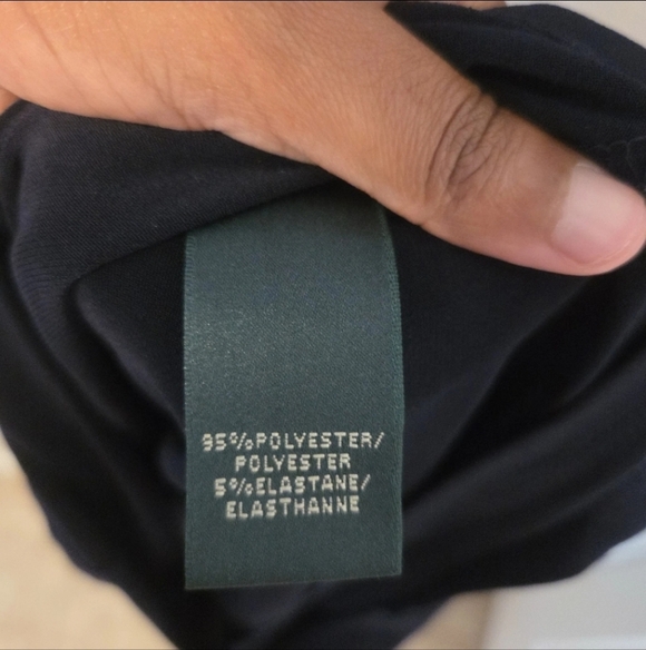 Lauren Ralph Lauren Women's Black and Blue Midi Dress. Sz 10 Preppy Office - Picture 5 of 5